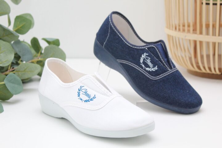 Zapatilla Alcalde  en suave tela con cuña de 3.5cm,ref7000