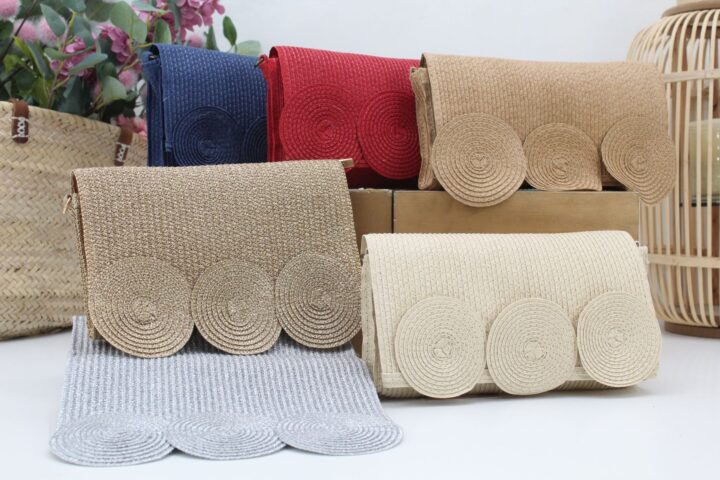 Bolso-Bnadolera en tejido rafia,ref0002