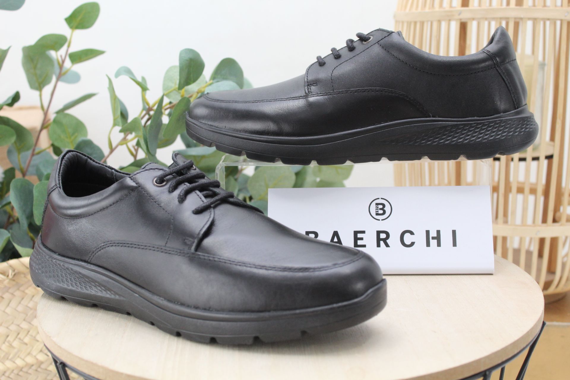 Blucher Baerchi todo en piel con piso ultra ligth,ref1020 - Imagen 1