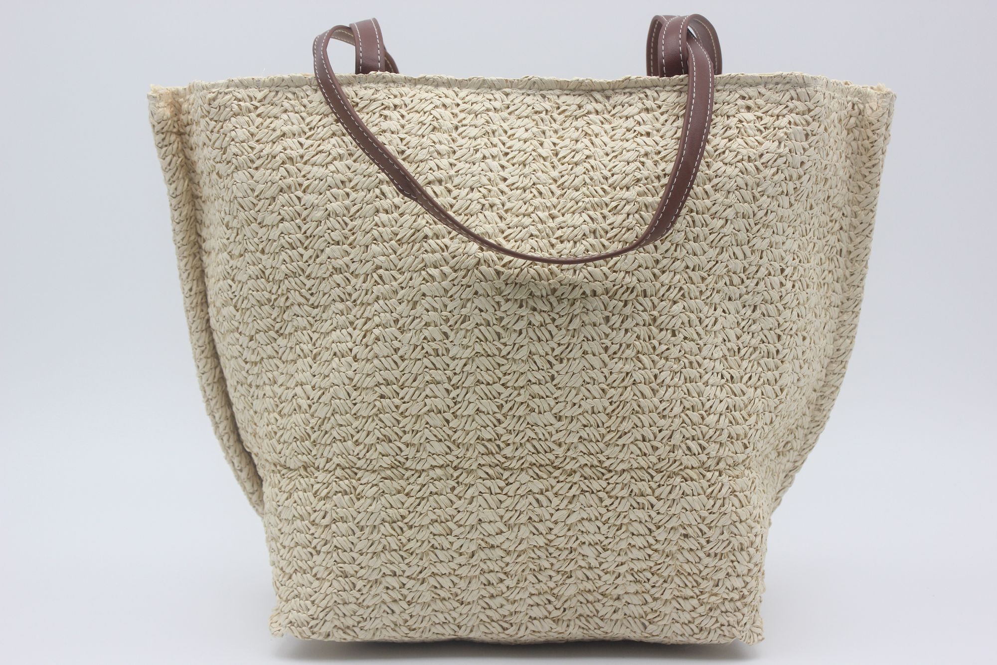 Bolso en tejido rafia con asas en poli piel,ref0025 - Imagen 2