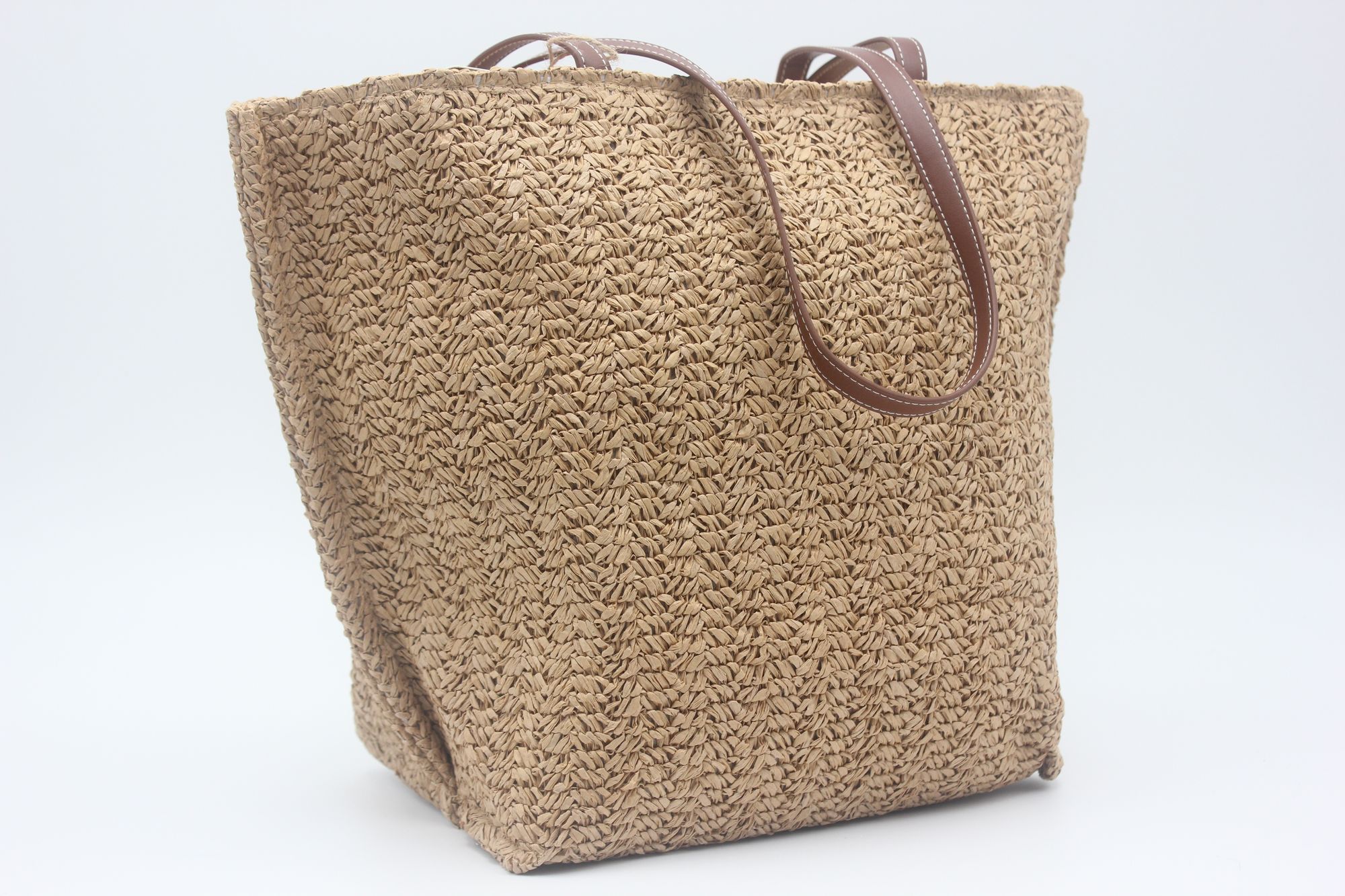 Bolso en tejido rafia con asas en poli piel,ref0025 - Imagen 6