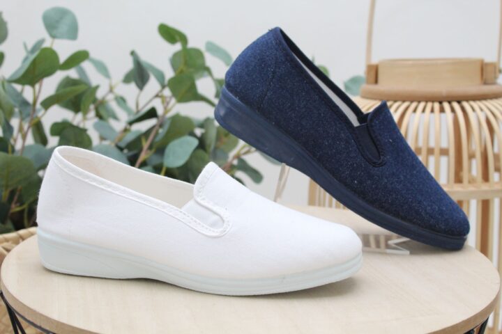 Zapatilla de lona clasica con cuña de 2.7cm,ref500