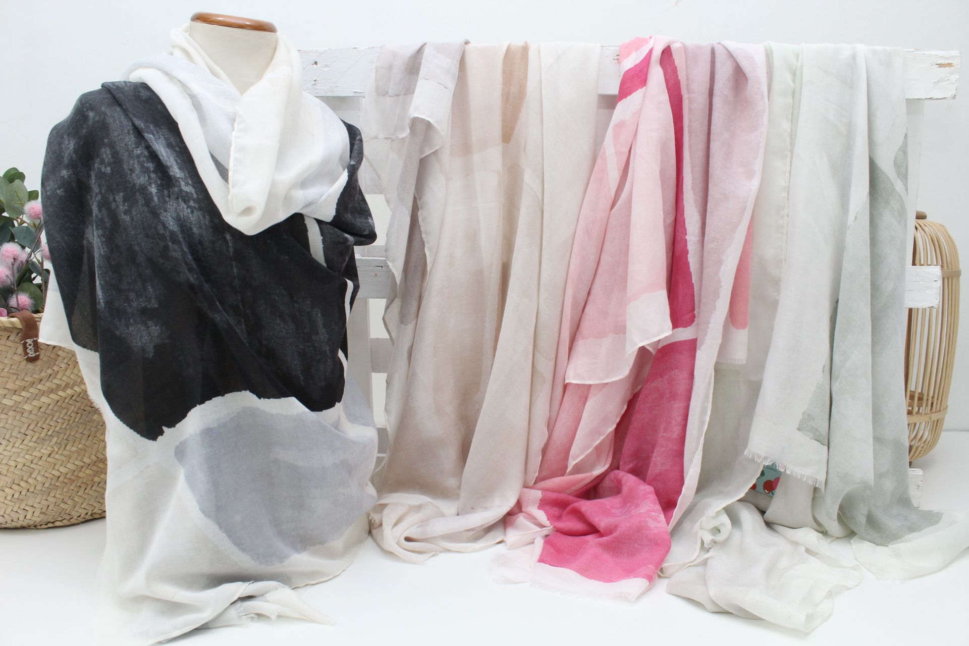 Pashmina para  mujer combinada,ref528 - Imagen 1