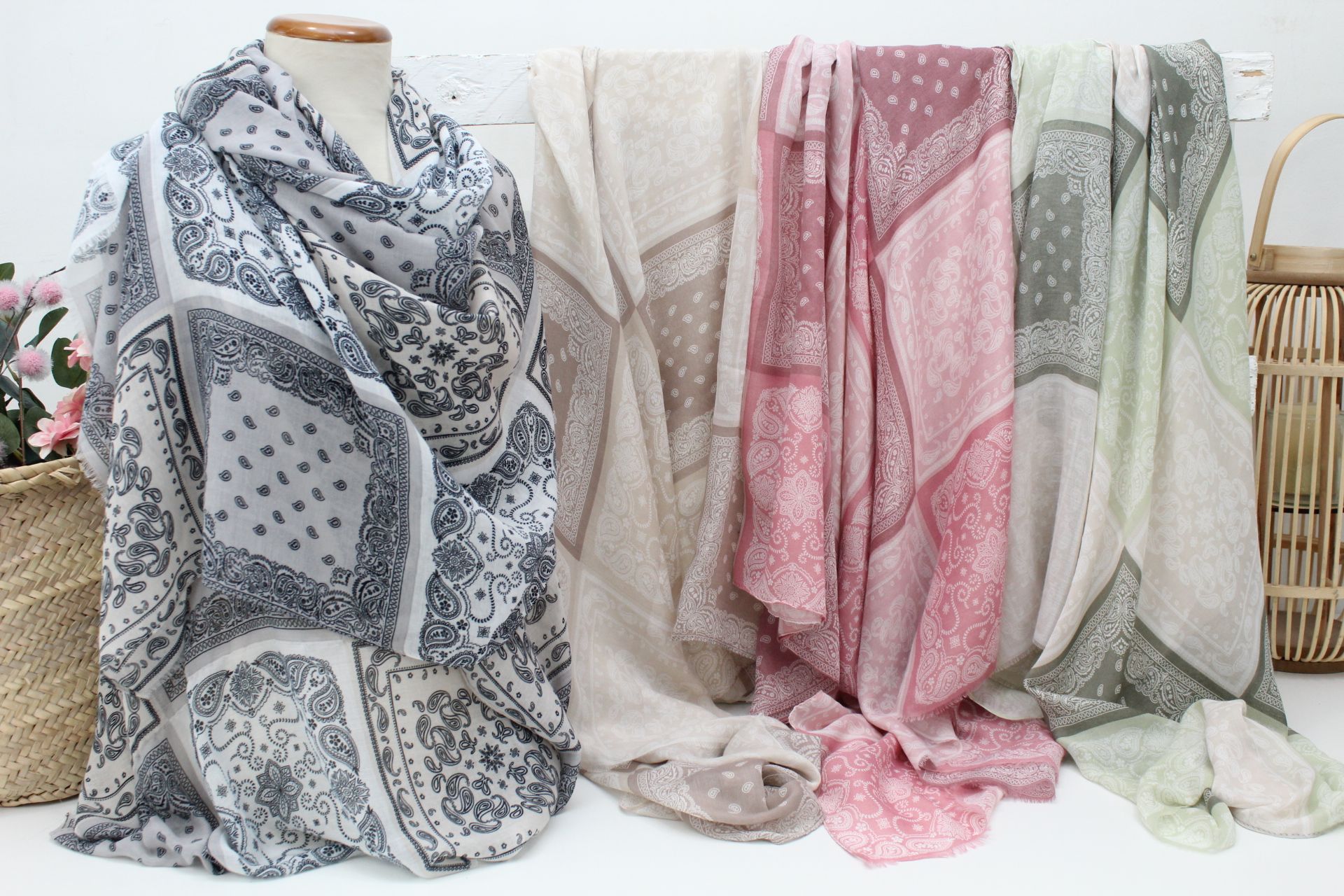 Pashmina para mujer combinada ,re529 - Imagen 1